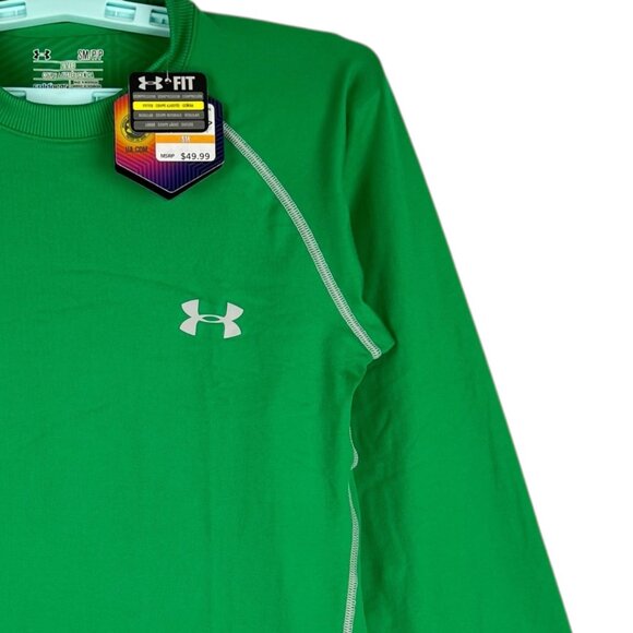 Under Armour Men ColdGear Infrared Green Long-Sleeve Fitted Shirt Size Small NWT - Picture 6 of 12